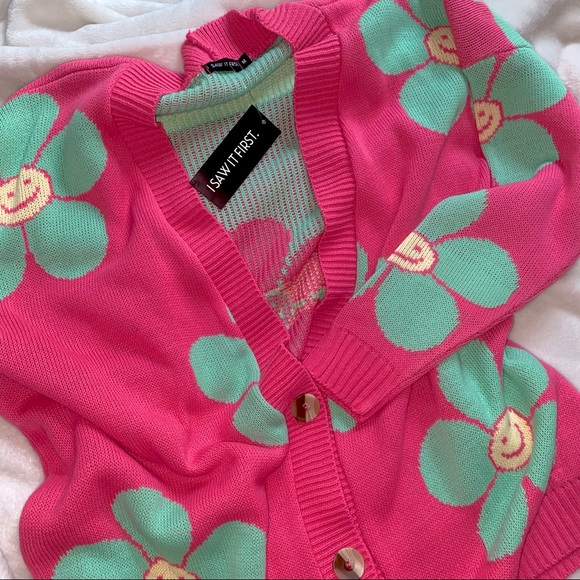 I Saw It First | Sweaters | I Saw It First Smiley Oversized Cardigan |  Poshmark